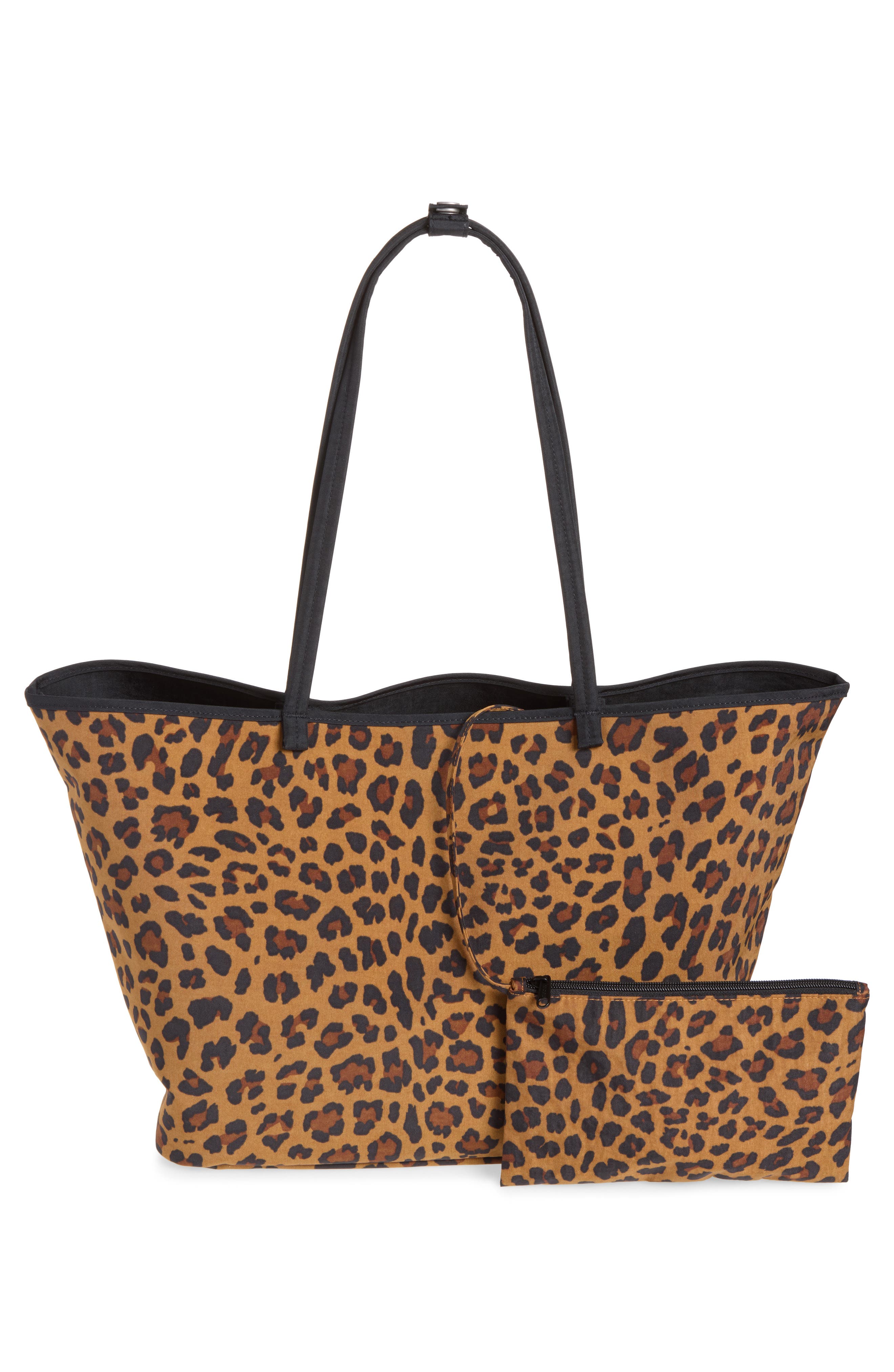 Large Reversible Recycled Nylon Tote, Alternate, color, LEOPARD MIX