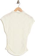 Scotch & Soda Cap Sleeve Dolman Mock Neck Lace Top