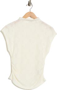 Scotch & Soda Cap Sleeve Dolman Mock Neck Lace Top