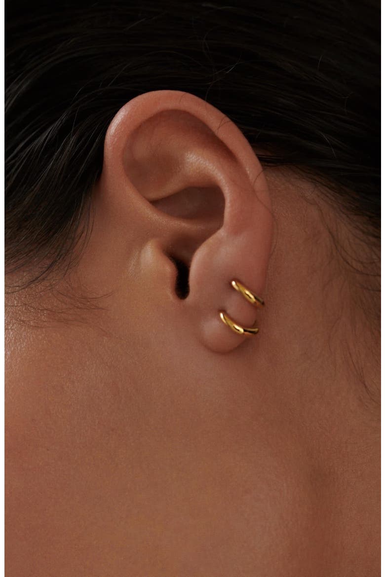 Polished Mini Hoop Gold, Alternate, color, Gold