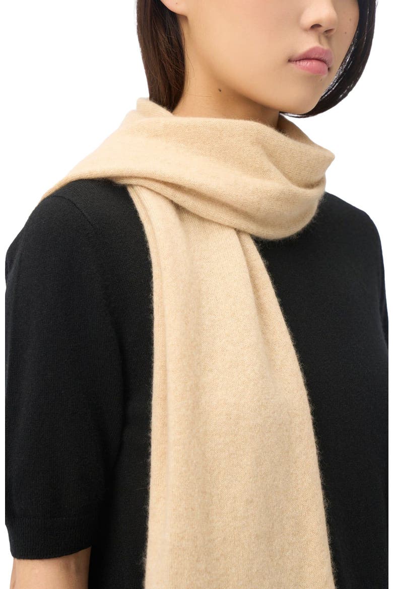 Cashmere Jersey Knit scarf, Alternate, color, beige