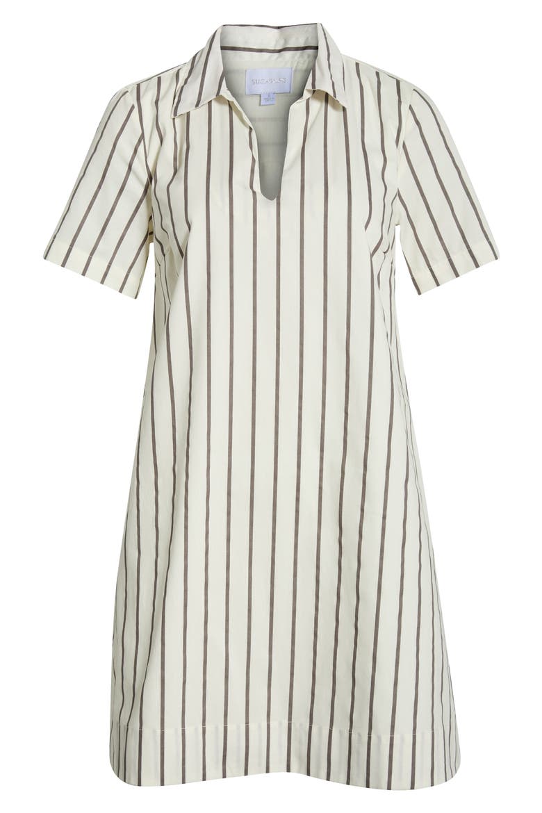 Kamara Stripe Cotton Shirtdress, Alternate, color, MARSHMALLOW