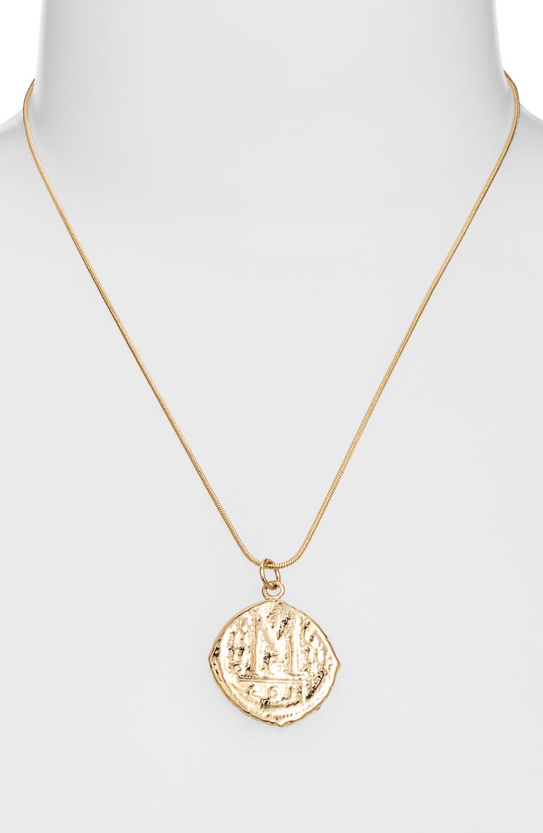 Child of Wild Cortez Coin Pendant Necklace, Alternate, color, Gold