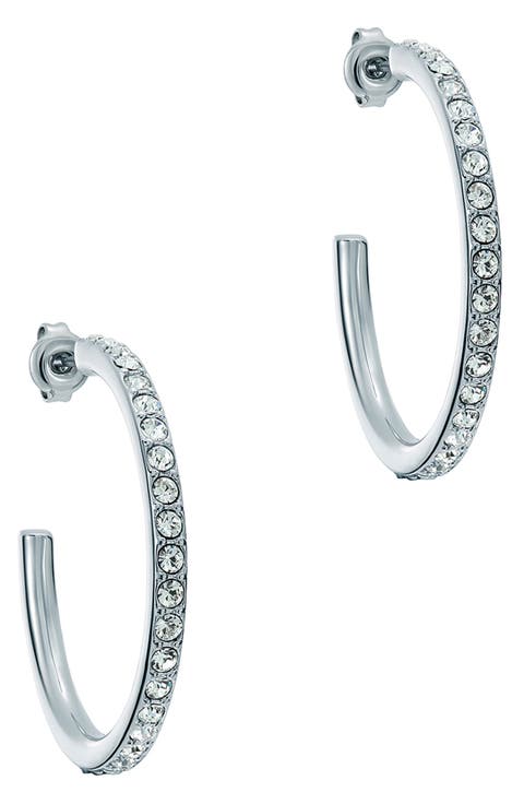 Clanci Medium Crystal Hoop Earrings