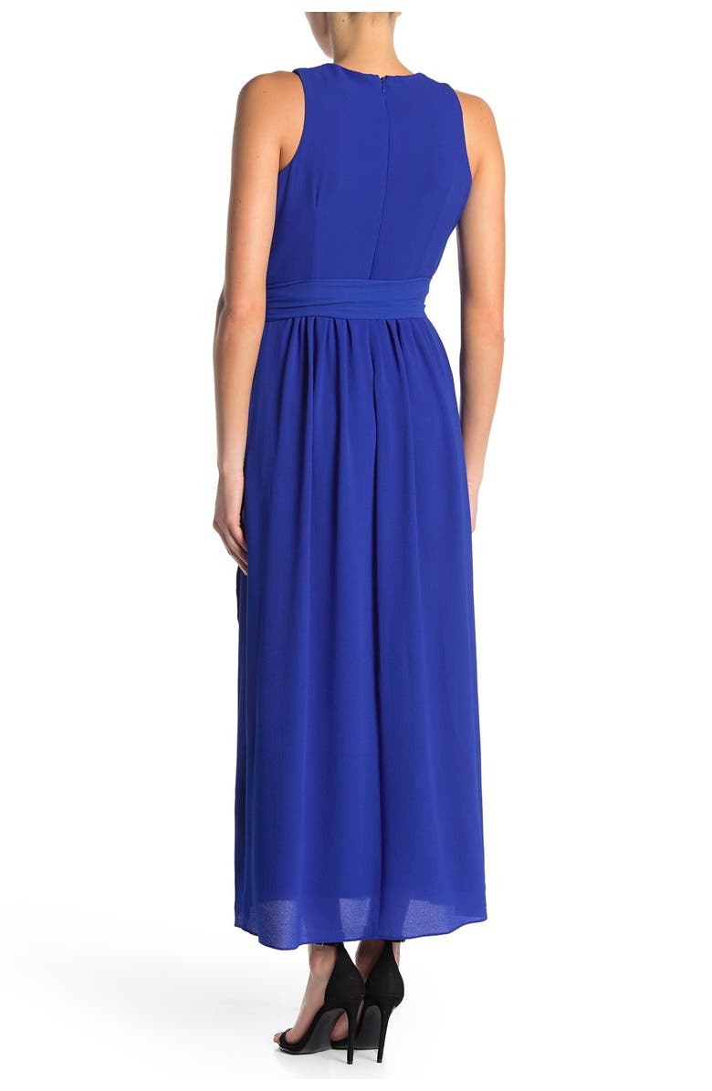 Donna Ricco Crepe Chiffon V-Neck Maxi Dress, Alternate, color,