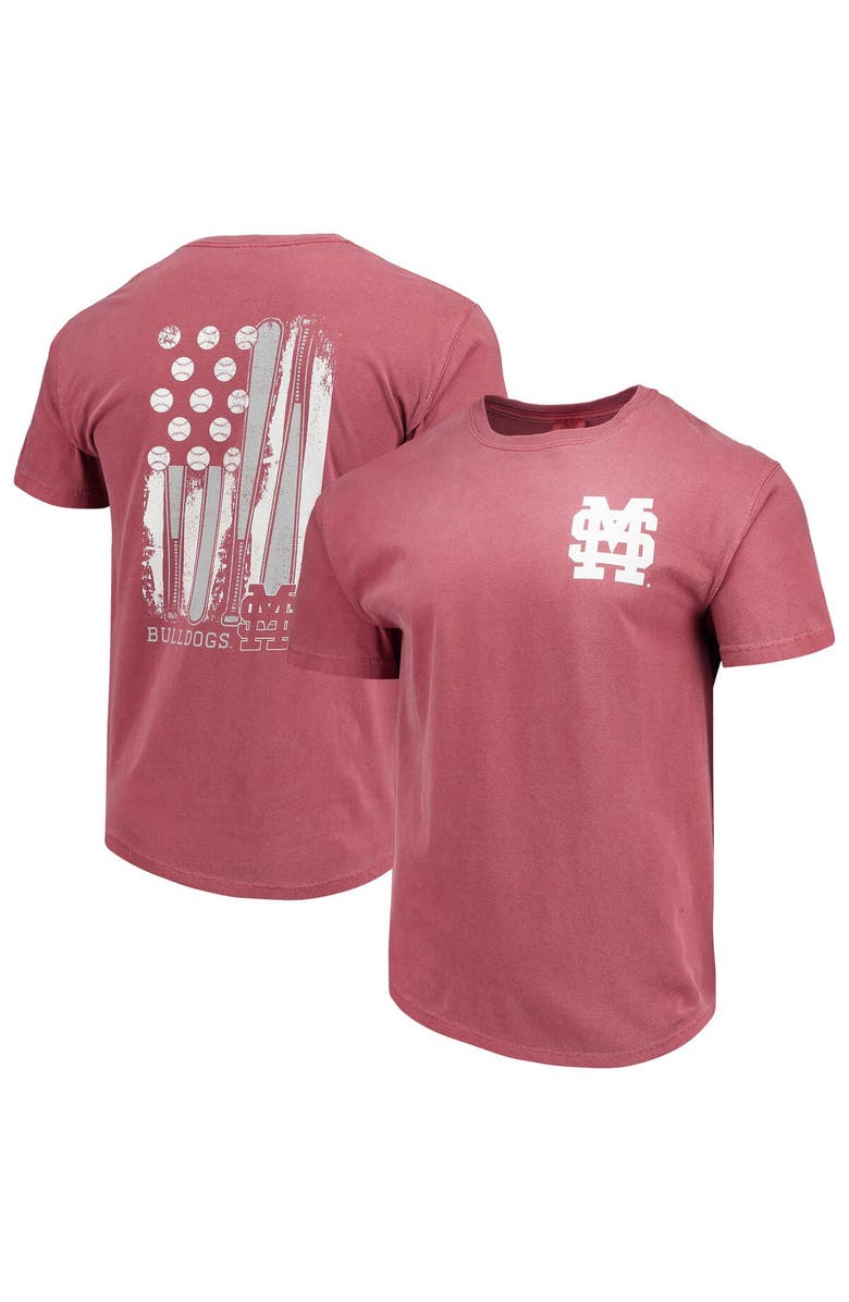 IMAGE ONE Men's Maroon Mississippi State Bulldogs Baseball Flag Comfort Colors T-Shirt, Main, color, Maroon