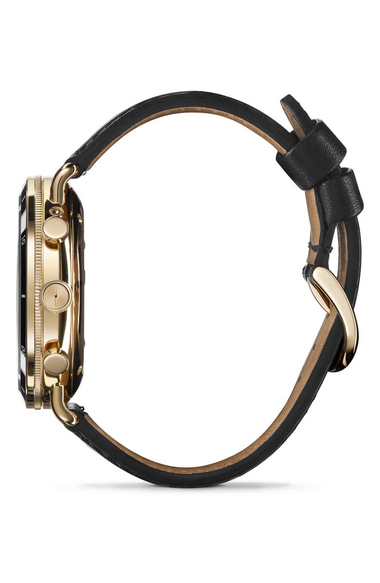 Shinola The Canfield Sport Chrongraph Leather Strap Watch, 45mm, Alternate, color, Blackmatte