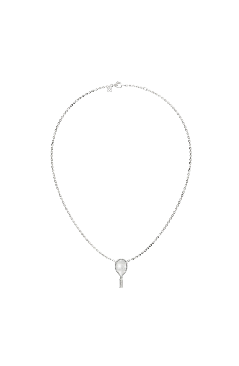 PASCAL The Tennis Necklace, White Diamond Halo, Alternate, color, Silver / White Diamond
