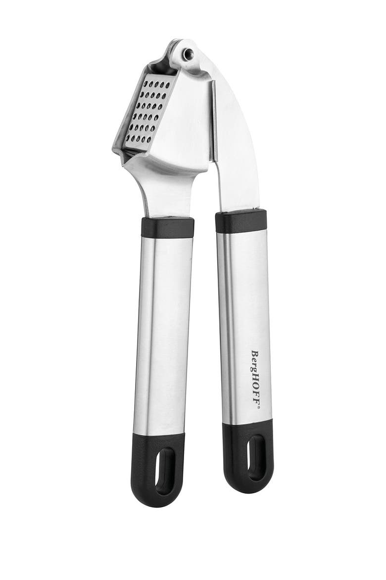 Essentials 7.5" Stainless Steel Garlic Press, Main, color, SILVER/BLACK