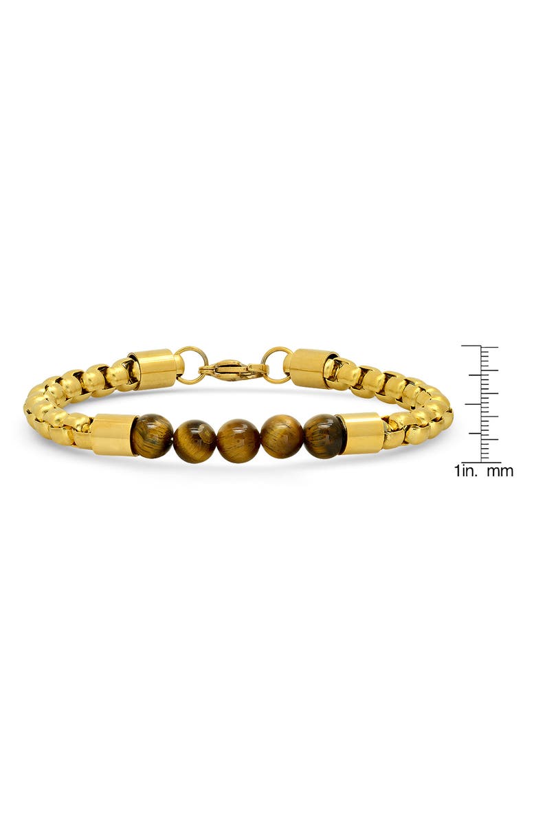 STEELTIME Circle Linked Stone Bracelet, Alternate, color, Yellow-Brown