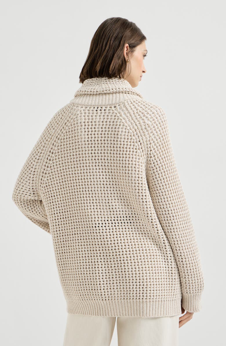 Brunello Cucinelli Net cardigan, Alternate, color, Oat
