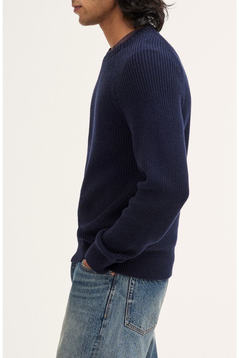 Shaker Stitch Cotton Sweater, Alternate, color, DEEP INDIGO