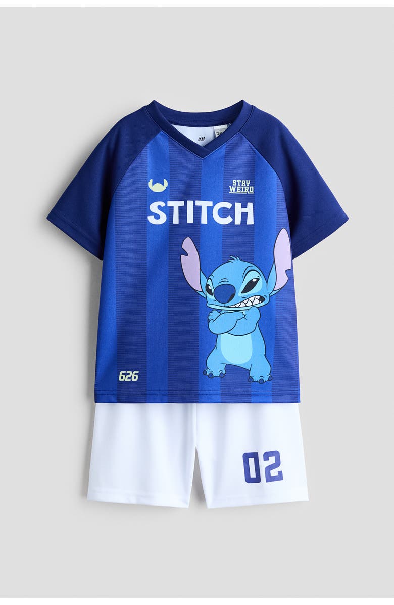 H&M 2-piece soccer set, Main, color, Bright Blue/Lilo & Stitch