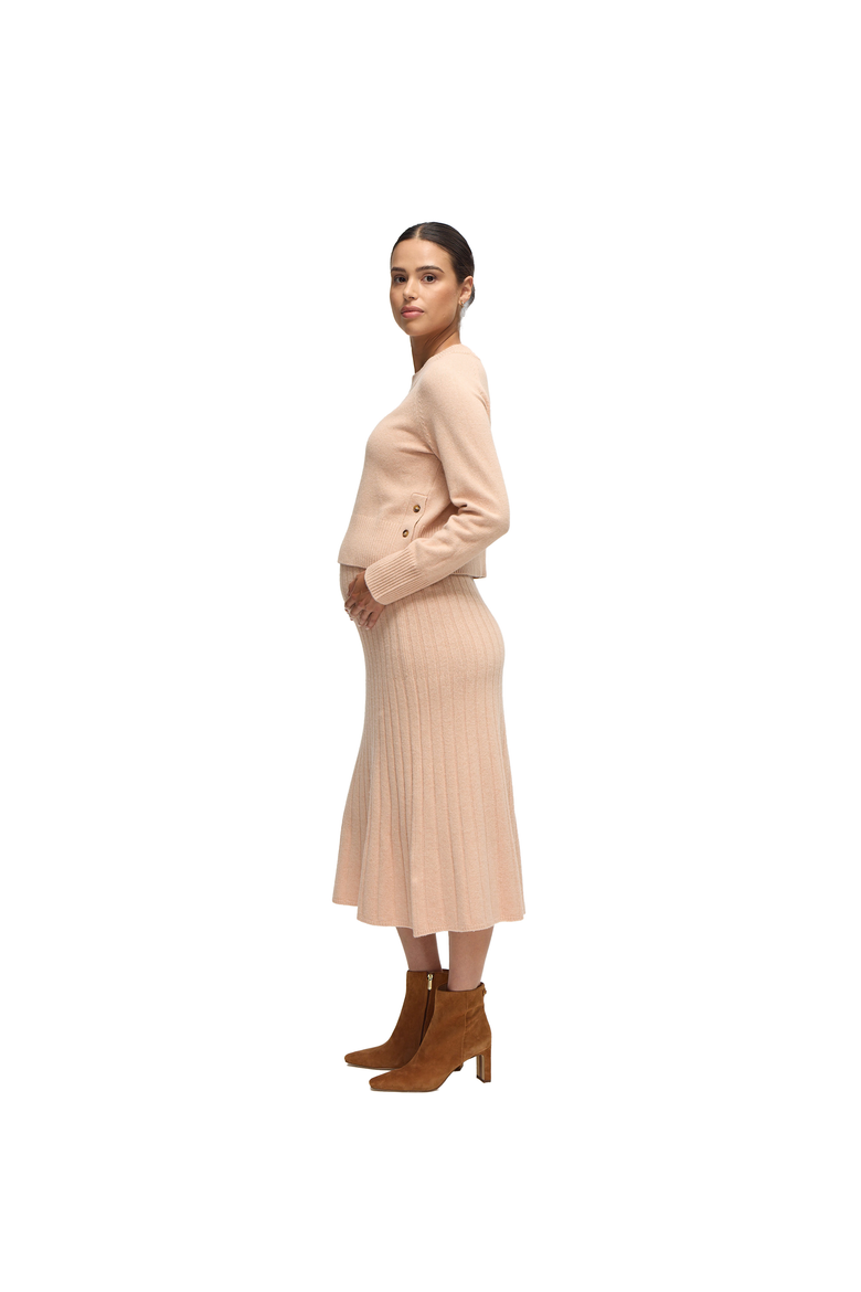 The Cozy Rib Knit Sweater Midi Maternity Skirt, Alternate, color, Pink
