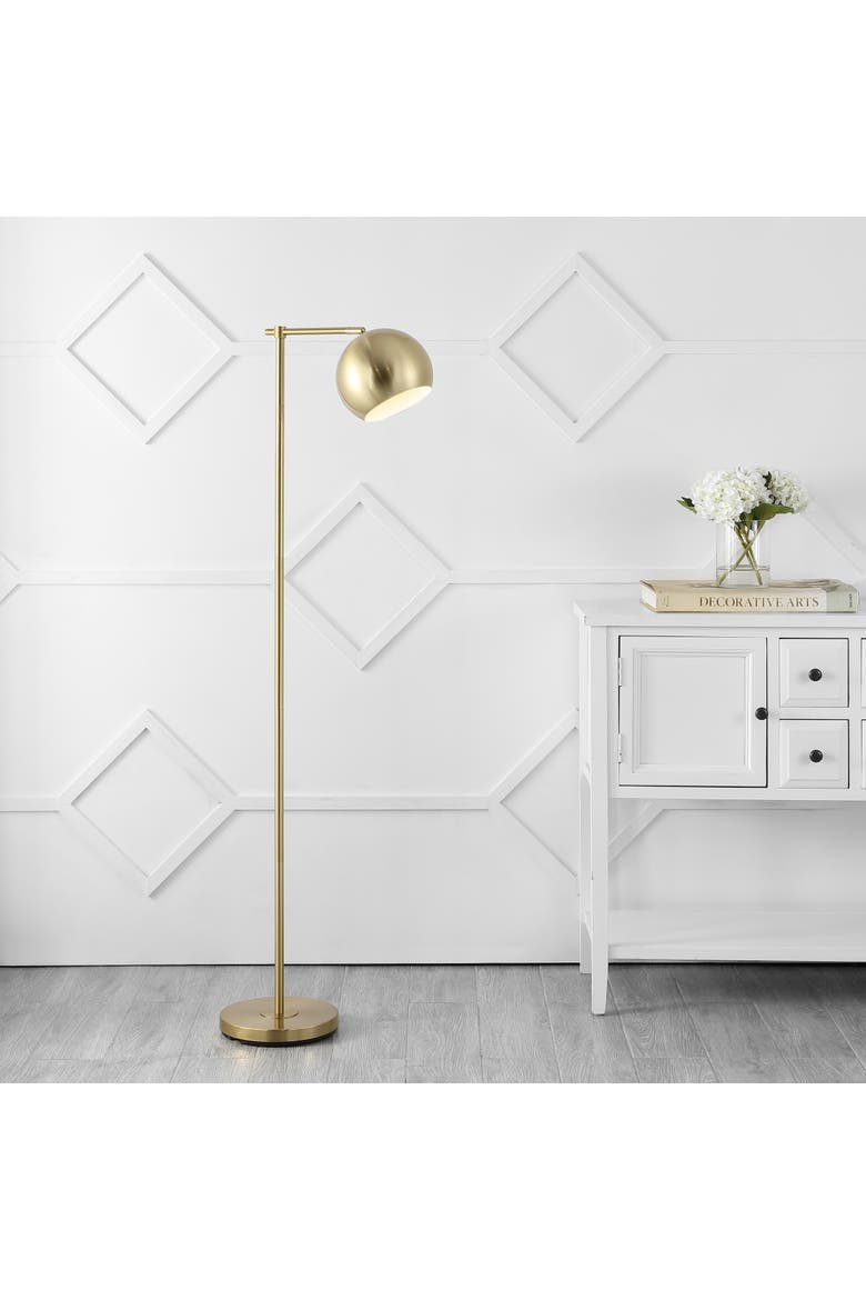 Eva Modern Contemporary Iron LED Floor Lamp, Alternate, color, Brass Gold