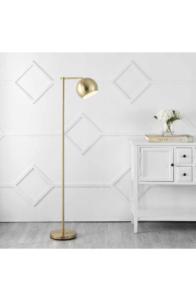 JONATHAN Y Eva Modern Contemporary Iron LED Floor Lamp, Alternate, color, Brass Gold
