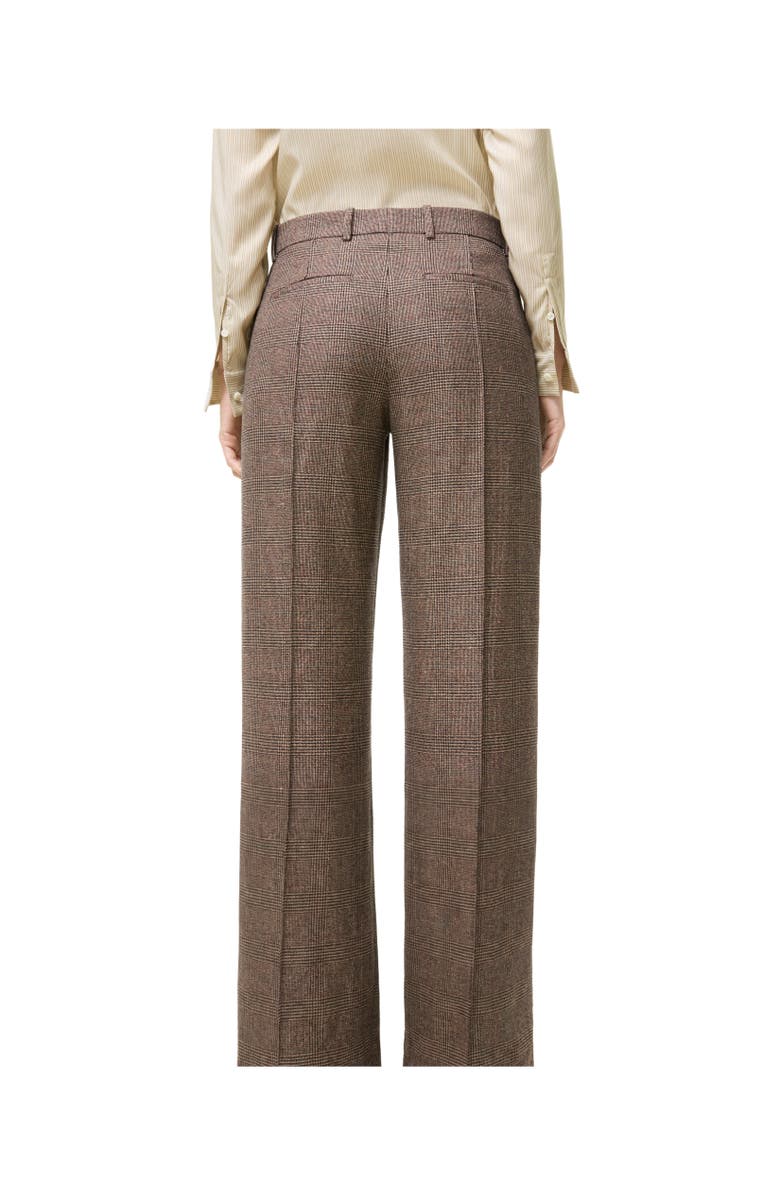 Burberry Check Wool Linen Blend Tailored Trousers, Alternate, color, Soap Beige/Brown