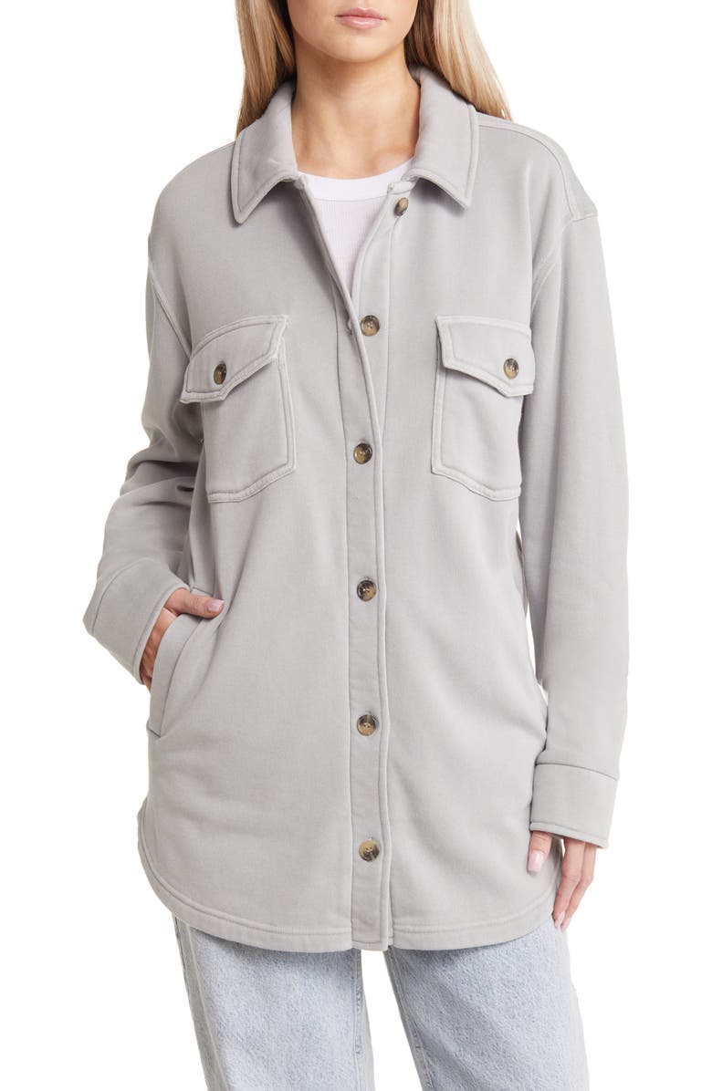 Thread & Supply Longline Sweatshirt Knit Shacket, Alternate, color, 