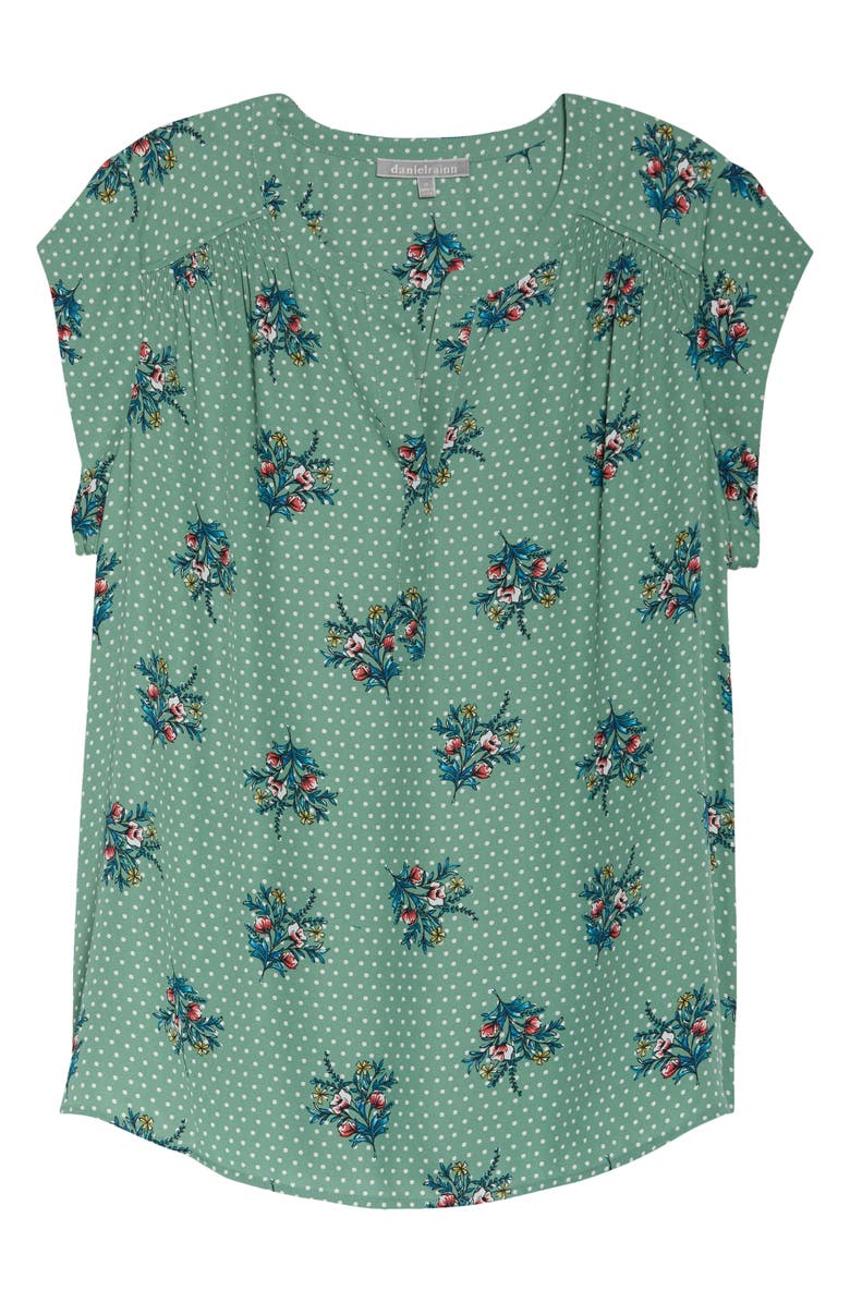 Daniel Rainn Floral Crepe Top, Alternate, color, Sage