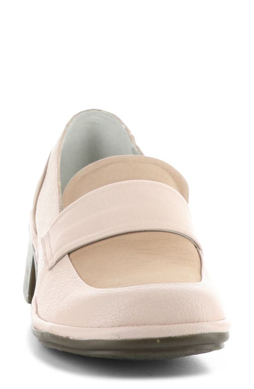 Fly London Elam Block Heel Loafer In Nude Pink