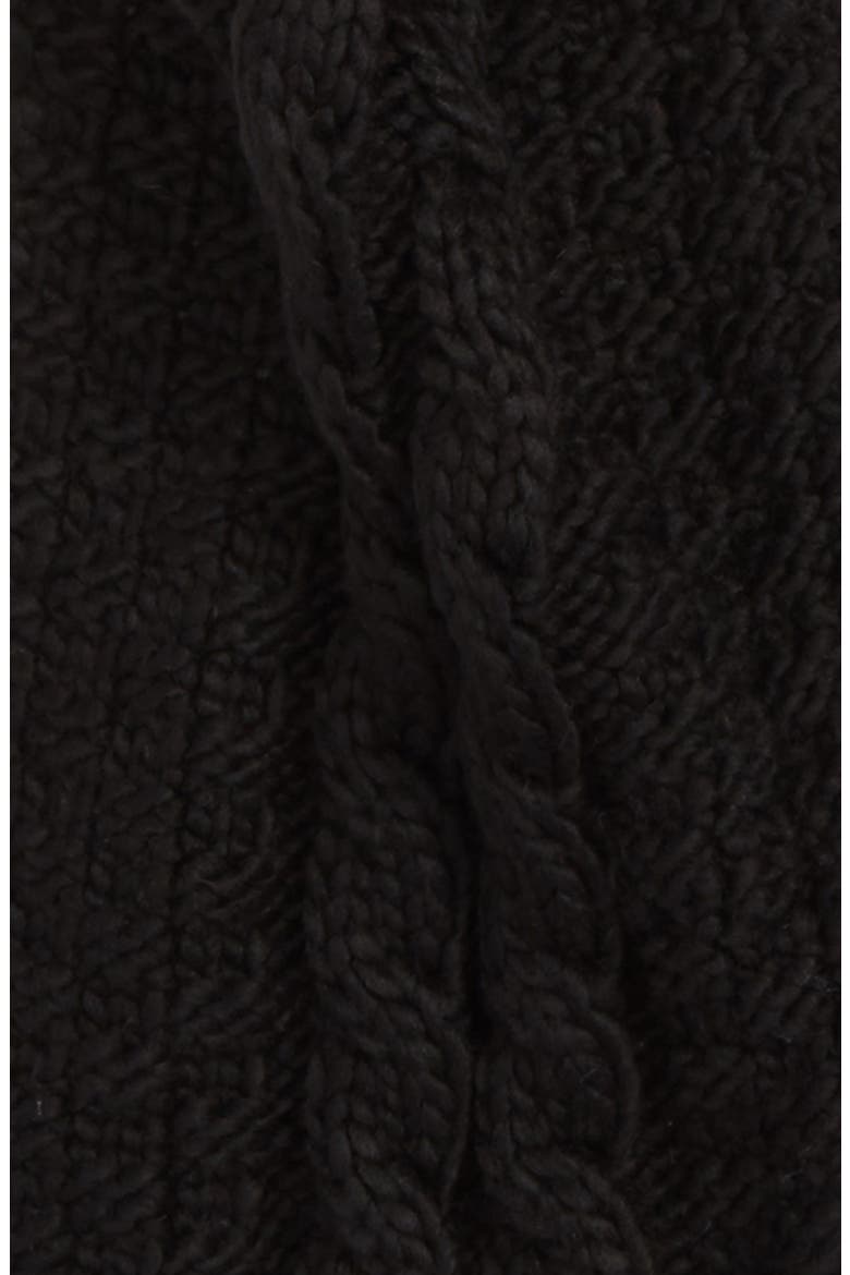 Cable Knit Scarf, Alternate, color, BLACK