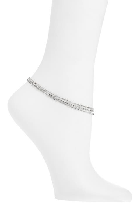 Triple Chain Beaded Anklet