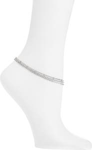 Nordstrom Triple Chain Beaded Anklet