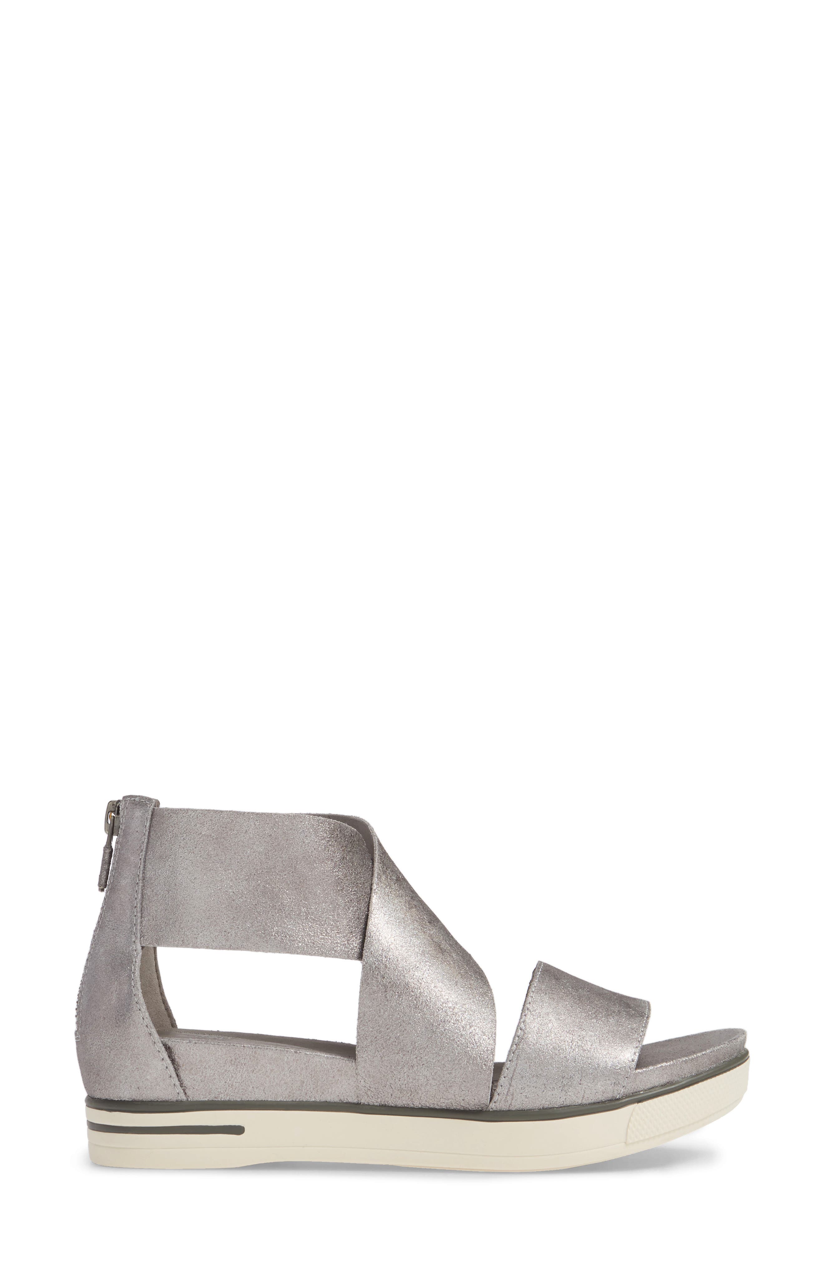 Sport Platform Sandal, Alternate, color, SILVER SUEDE