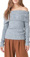 Endless Rose Off the Shoulder Rib Sweater