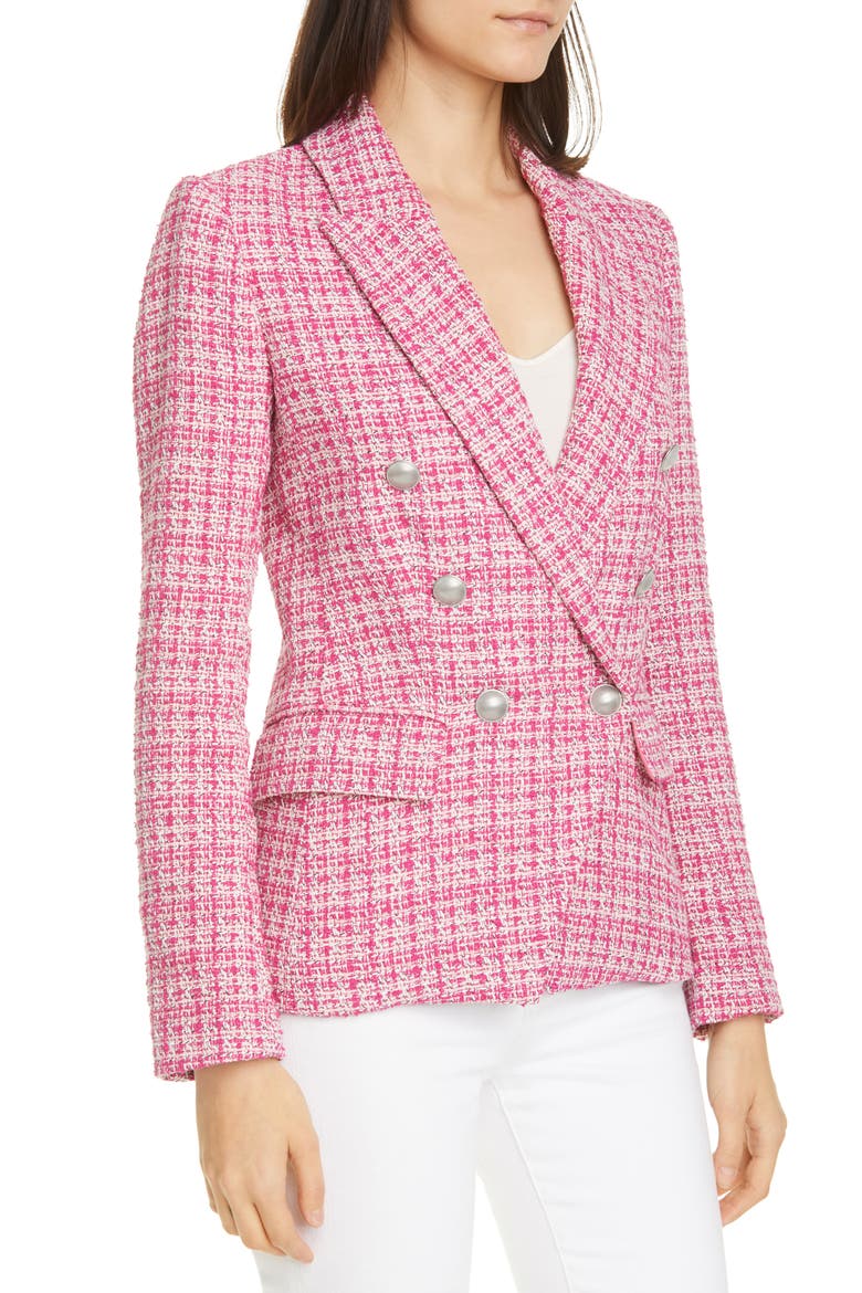 Kenzie Tweed Blazer, Alternate, color, FUSCHIA MULTI