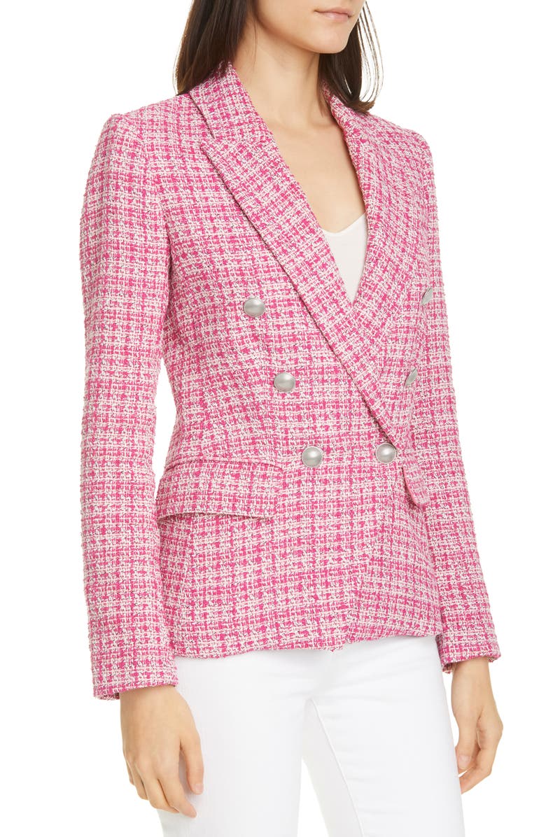 L'AGENCE Kenzie Tweed Blazer, Alternate, color, 