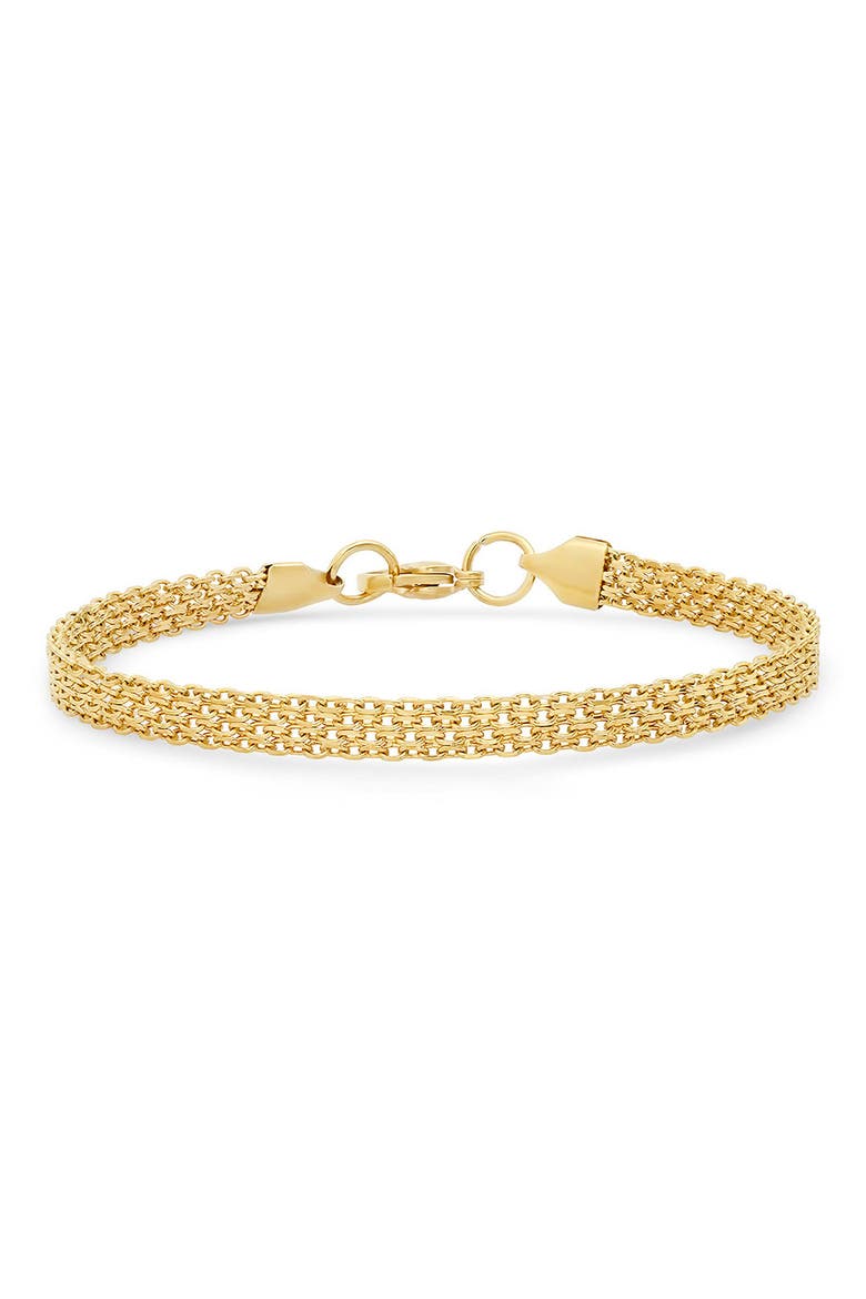 18k Gold Plated Mesh Chain Bracelet, Main, color, GOLD