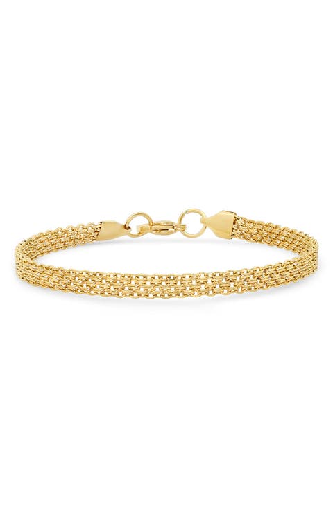 18k Gold Plated Mesh Chain Bracelet