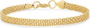 STEELTIME 18k Gold Plated Mesh Chain Bracelet
