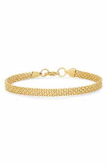 18k Gold Plated Mesh Chain Bracelet