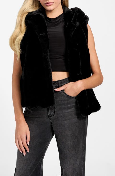 Sophy Hooded Faux Fur Vest