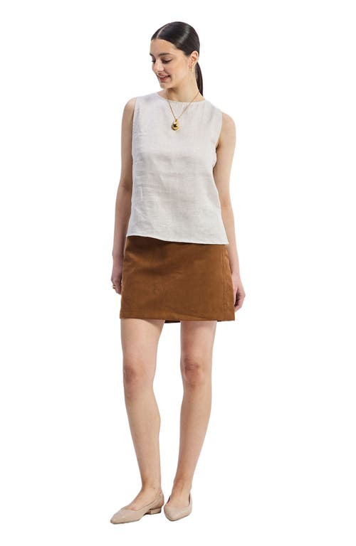 Reistor Boat Neck Linen Top in Linen Check  product