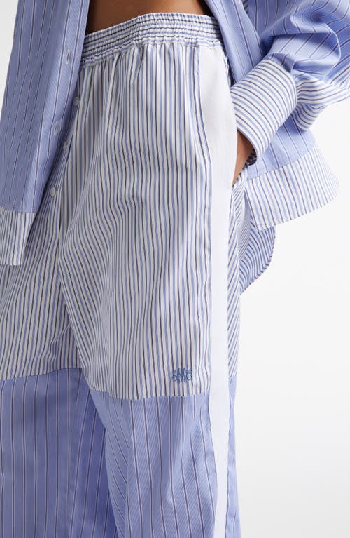 Stella Mccartney Relaxed Fit Trousers Featuring Striped Detailing In Multicolor Blue