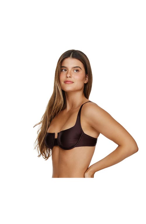 Flirtt Gottex Satin Touch Underwire Bikini Top In Brown