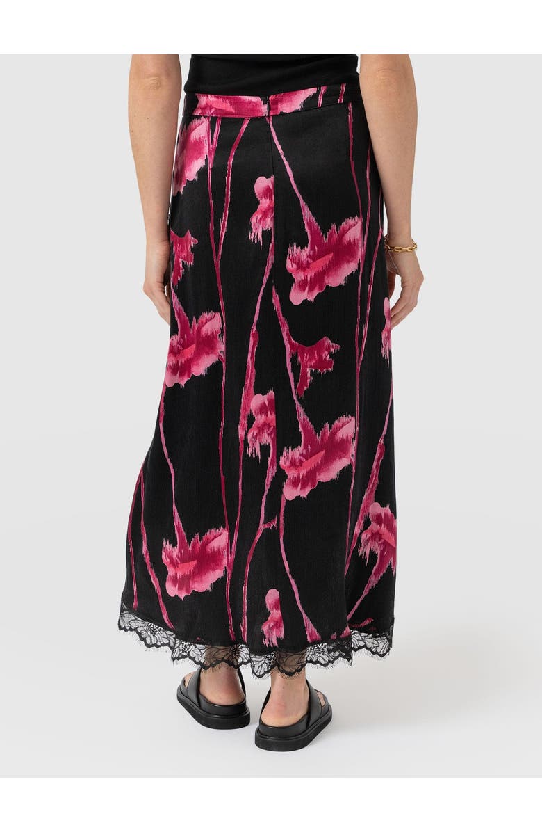 Saint + Sofia Harper Lace Midi Skirt, Alternate, color, Pink Stem Floral