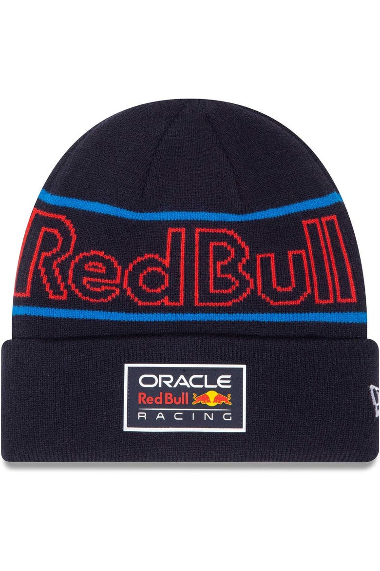 Youth New Era  Navy Red Bull Racing Team Cuffed Knit Hat, Alternate, color, Navy