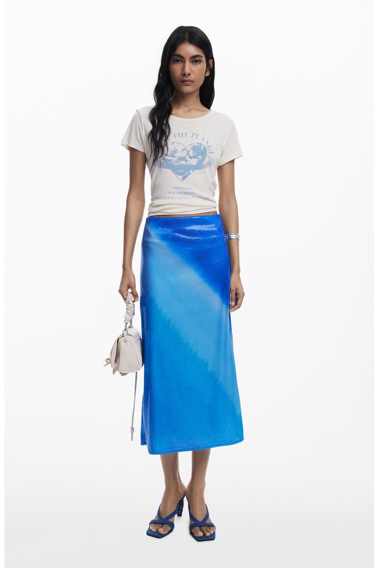 Sequin Midi Skirt, Alternate, color, DARK BLUE