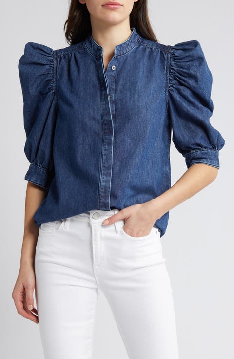 Gillian Puff Sleeve Denim Shirt