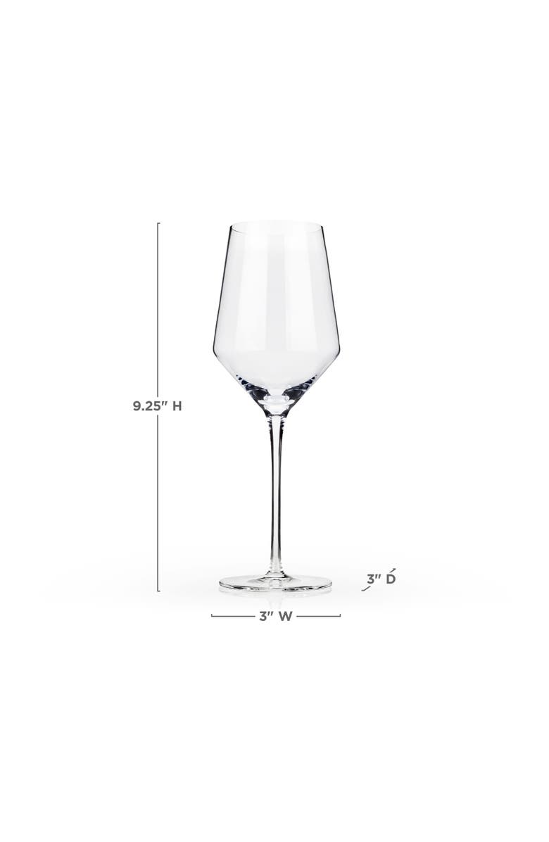 Viski Raye Crystal Angled Chardonnay Glasses Set of 2, Alternate, color, Clear