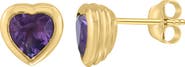 EFFY Amethyst Heart Stud Earrings