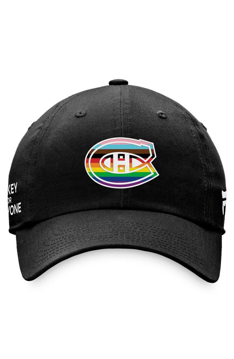 FANATICS Men's Fanatics Branded Black Montreal Canadiens Team Logo Pride Adjustable Hat, Alternate, color, 