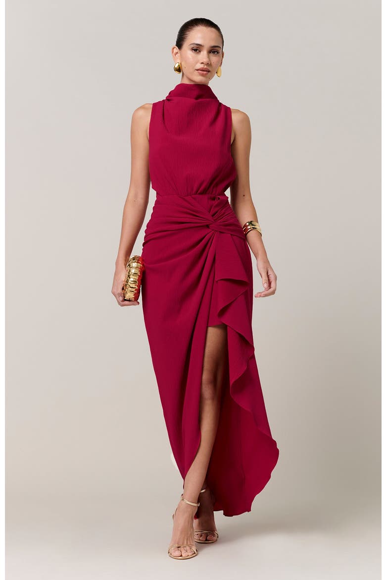 Ursula Midi Dress, Main, color, Plum Red