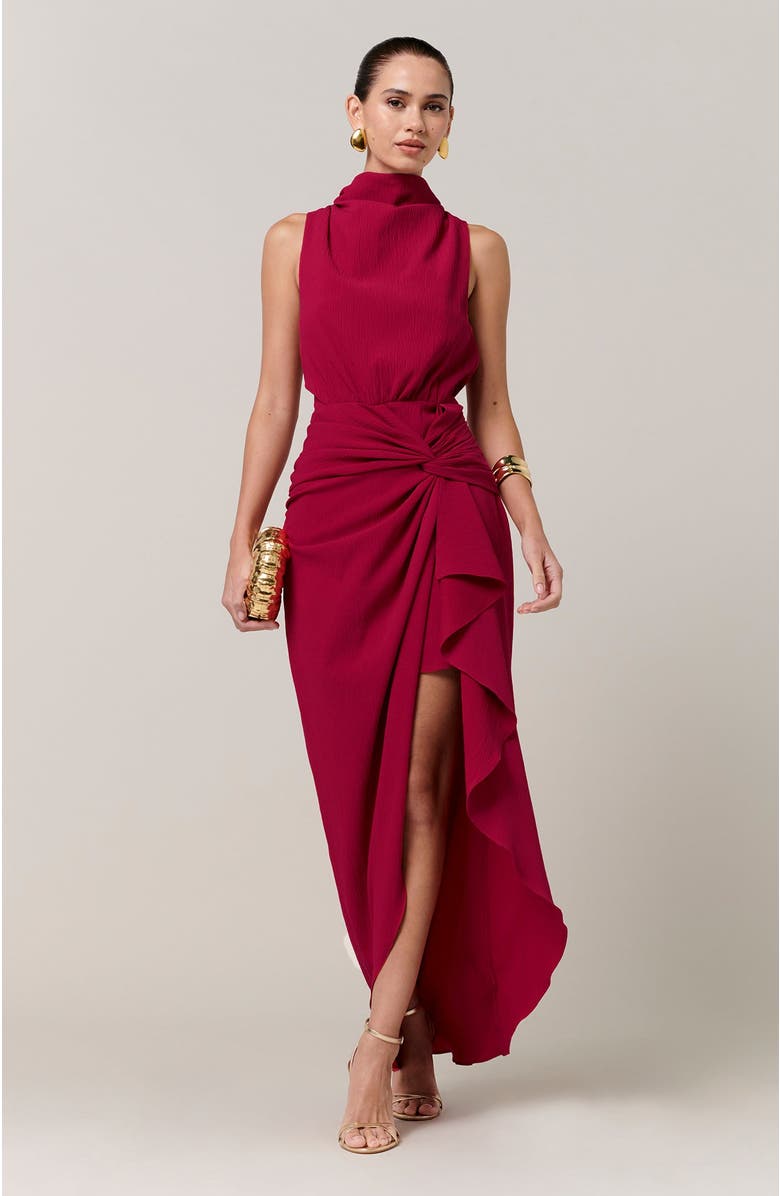 SAVEL Ursula Midi Dress, Main, color, Plum Red