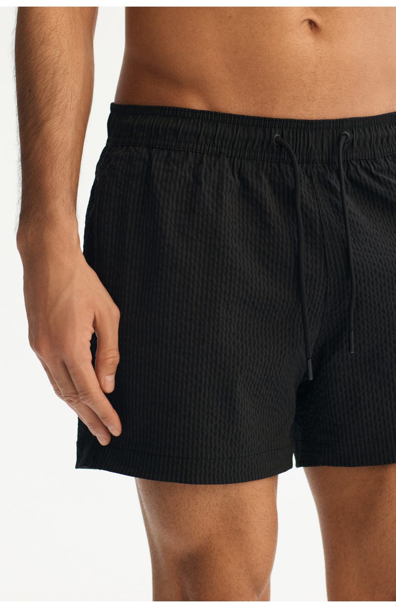 H&M Seersucker swim shorts, Alternate, color, Black
