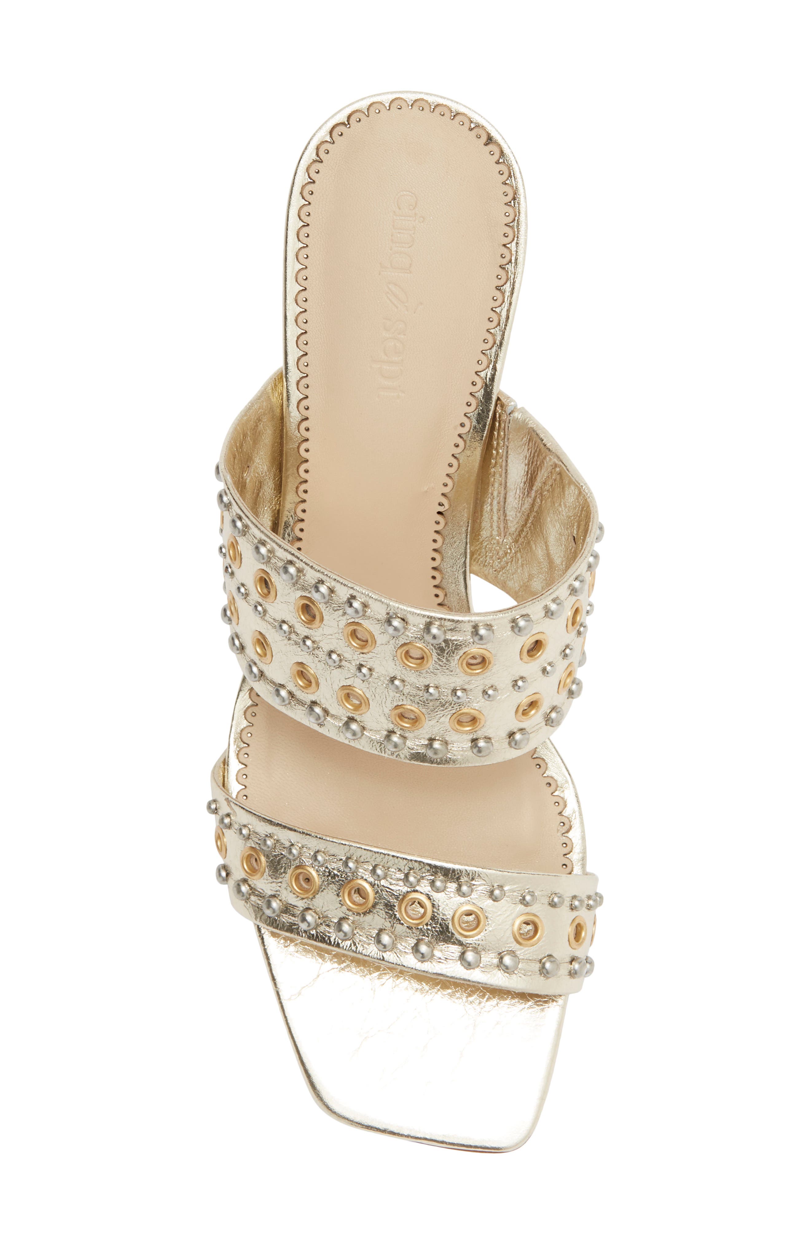 Sutton Mixed Hardware Leather Sandal, Alternate, color, LIGHT GOLD